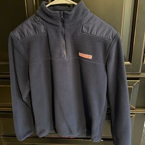 Boys Navy Quarter-Zip Fleece Pullover